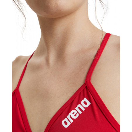 Haut de Maillot 2 pièces ARENA SOLID Team Swim Top Red | Les4Nages