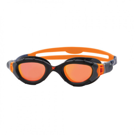 ZOGGS Predator Flex Titanium Grey Black Mirror Orange Smaller Fit- Lunettes Natation et Triathlon