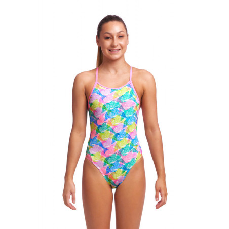 Funkita Fille (8-14 ans) Pastel Porpie Diamond Back - Maillot de bain Natation Fille