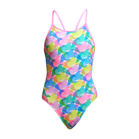 Funkita Fille (8-14 ans) Pastel Porpie Diamond Back - Maillot de bain Natation Fille 1 piece