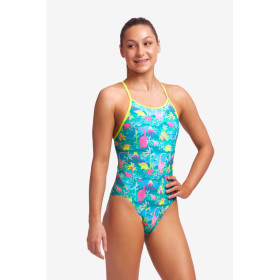 Funkita Fille (8-14 ans) Prehistoric Party Diamond Back - Maillot de bain Natation Fille 1 piece