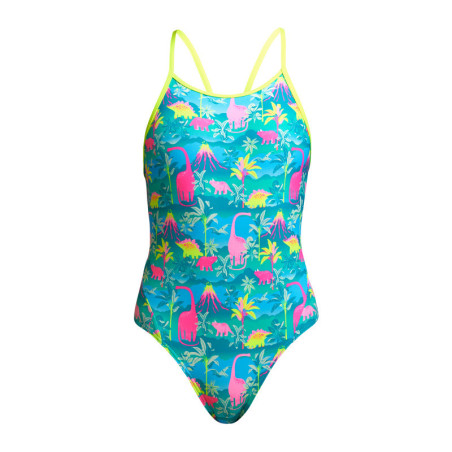 Funkita Fille (8-14 ans) Prehistoric Party Diamond Back - Maillot de bain Natation Fille 1 piece | Les4Nages