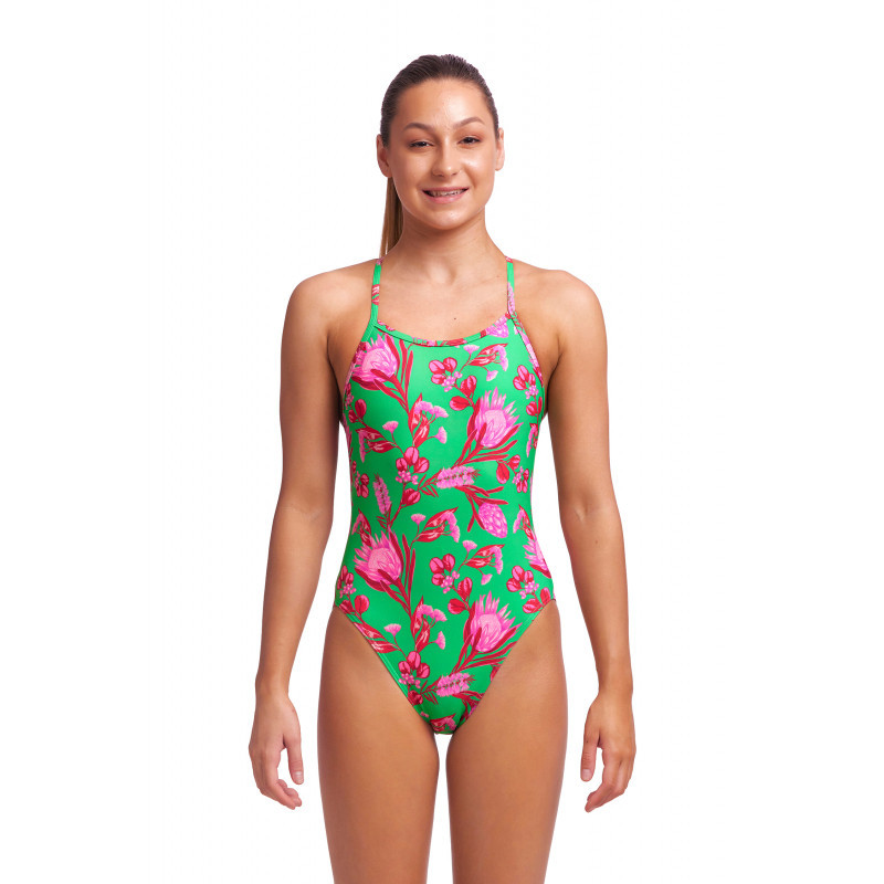 Funkita Fille (8-14 ans) Desert Pea Single Straps - Maillot de bain Natation Fille 1 piece