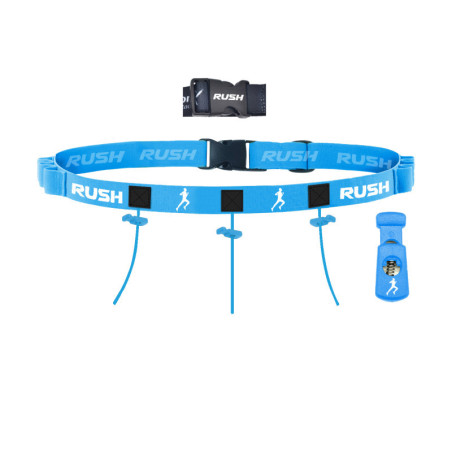 Ceinture porte dossard RUSH Energy Race belt avec 3 points de fixation et 6 porte gels | Les4Nages