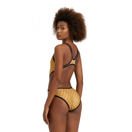 Arena Womens 50TH SWIMSUIT TECH ONE BACK Gold Multi Black | Les4Nages