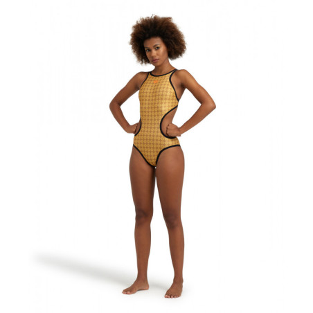 Arena Womens 50TH SWIMSUIT TECH ONE BACK Gold Multi Black | Les4Nages