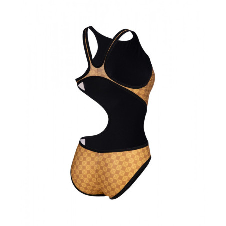 Arena Womens 50TH SWIMSUIT TECH ONE BACK Gold Multi Black | Les4Nages