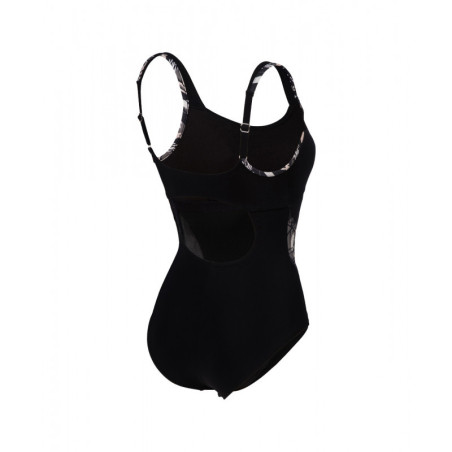 Arena Bodylift FRANCY Strap Back - BLACK WHITE MULTI - Maillot Natation & Aquagym Femme | Les4Nages