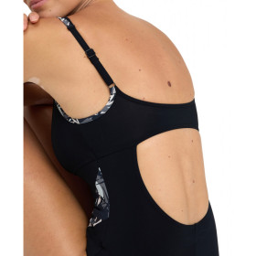 Arena Bodylift  FRANCY Strap  Back  - BLACK WHITE MULTI   - Maillot Natation & Aquagym Femme
