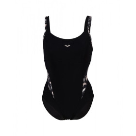 Arena Bodylift  FRANCY Strap  Back  - BLACK WHITE MULTI   - Maillot Natation & Aquagym Femme