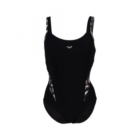 Arena Bodylift FRANCY Strap Back - BLACK WHITE MULTI - Maillot Natation & Aquagym Femme | Les4Nages