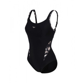 Arena Bodylift  FRANCY Strap  Back  - BLACK WHITE MULTI   - Maillot Natation & Aquagym Femme