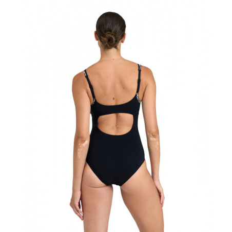 Arena Bodylift FRANCY Strap Back - BLACK WHITE MULTI - Maillot Natation & Aquagym Femme | Les4Nages