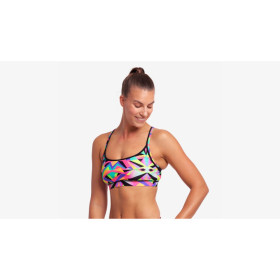 Funkita Crystal Eyes Sports Top / Bas Sports Brief Still Black - Maillot de bain Natation Femme 2 pieces