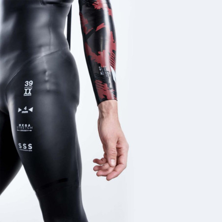 ZEROD Homme FLEX - Black Red - Combinaison Triathlon néoprène | Les4Nages