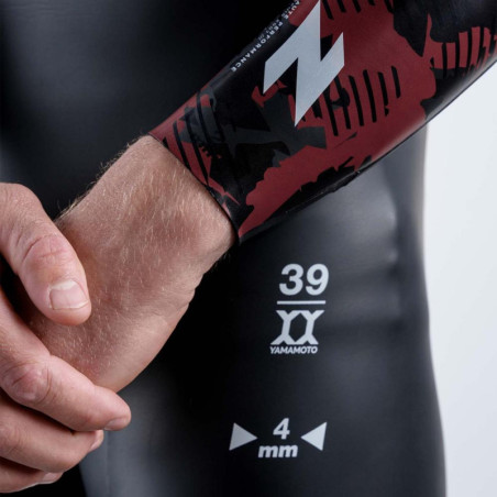 ZEROD FLEX Homme - Black Red - Combinaison Triathlon Homme | Les4Nages