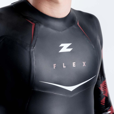 ZEROD Homme FLEX - Black Red - Combinaison Triathlon néoprène | Les4Nages