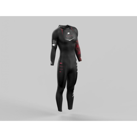 ZEROD FLEX Homme - Black Red - Combinaison Triathlon Homme | Les4Nages