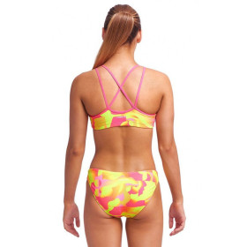 Maillot FUNKITA Fille (8-14ans) Pinged Pink Cross Top 2 pieces - Maillot Natation Fille 2 pieces