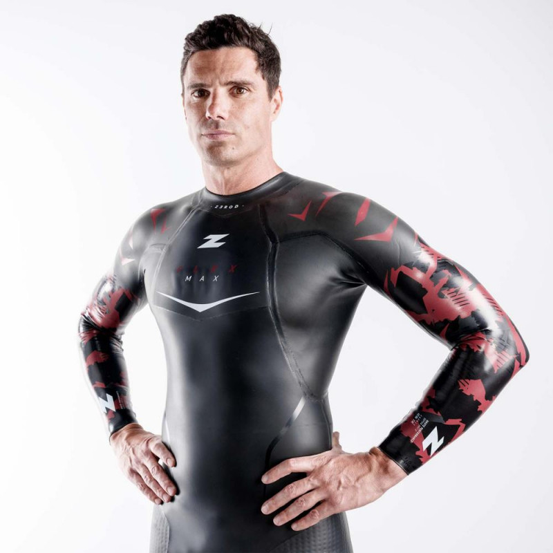 ZEROD Homme FLEX MAX - Black Red - Combinaison Triathlon néoprène | Les4Nages
