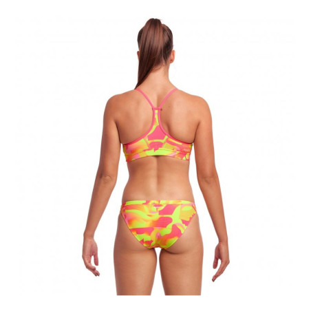 Funkita Pinged Pink Swim  Crop Top / Hipster Brief - Maillot de bain Natation Femme 2 pieces