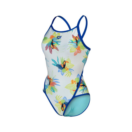 Arena TOUCAN Superfly Back - Neon Blue white multi - Maillot Natation Femme | Les4Nages