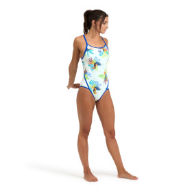 Arena TOUCAN Superfly Back - Neon Blue white multi   -  Maillot Natation Femme