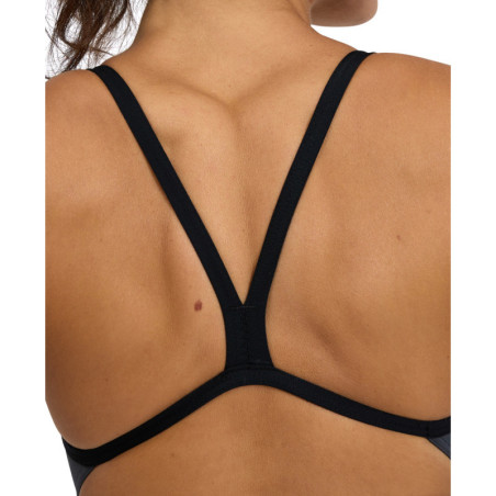 Arena TEAM SOLID Challenge Back Asphalt Black - Maillot de bain femme 1 pièce | Les4Nages