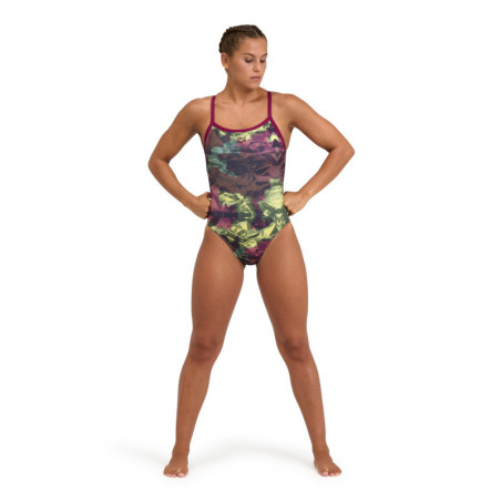 Arena HERO CAMO Challenge Back - Red Fandango Red Fandango Multi - Maillot Natation Femme | Les4Nages