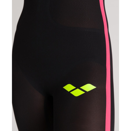 ARENA Powerskin Femme Open Water R-Evo + Full Body - Open Back - BLACK-FLUO YELLOW | Les4Nages