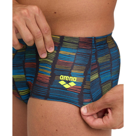 ARENA SLOW MOTION Swim Low Waist short BLACK MULTI - Boxer Natation Homme | Les4Nages