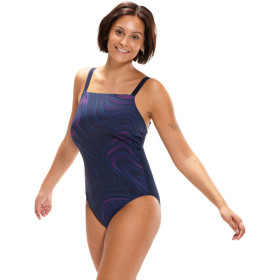 Speedo ECO AMBERGLOW SHAPING Navy Purple - Maillot Aquagym et Natation Femme