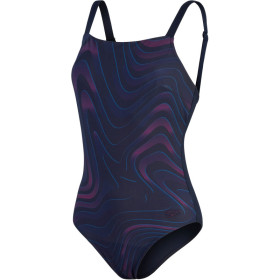 Speedo ECO AMBERGLOW SHAPING Navy Purple - Maillot Aquagym et Natation Femme