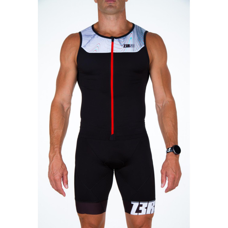 ZEROD START MAN NOISY GLITCH - Singlet Triathlon Homme sans manches | Les4Nages