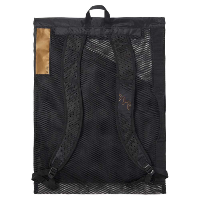 Sac à Dos / Mesh Bag TYR  Elite Team Mesh Backpack - Black Gold - Sac Natation / Piscine