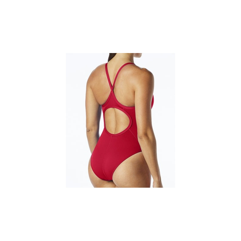 TYR Solid Durafast Diamondfit - Red - Maillot Natation Femme 1 pièce