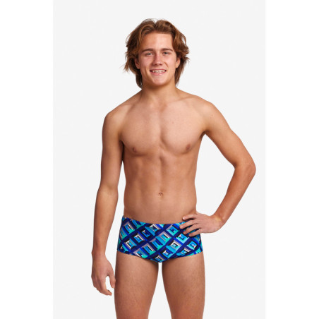 Funky Trunks Boy (8/14 ans) Blue Bunkers - Boxer Natation Garçon | Les4Nages