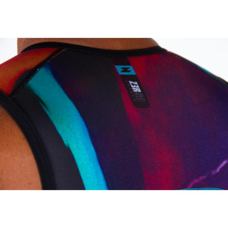 Trifonction Triathlon Homme sans manches ZEROD START Trisuit NEW WAVE | Les4Nages