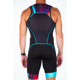 Trifonction Triathlon Homme sans manches ZEROD START Trisuit NEW WAVE