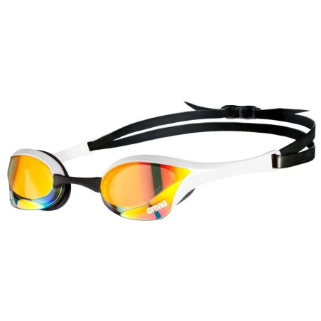 ARENA Cobra Ultra Swipe Mirror - Yellow Copper White - Lunettes Natation Jaune et Blanche | Les4Nages