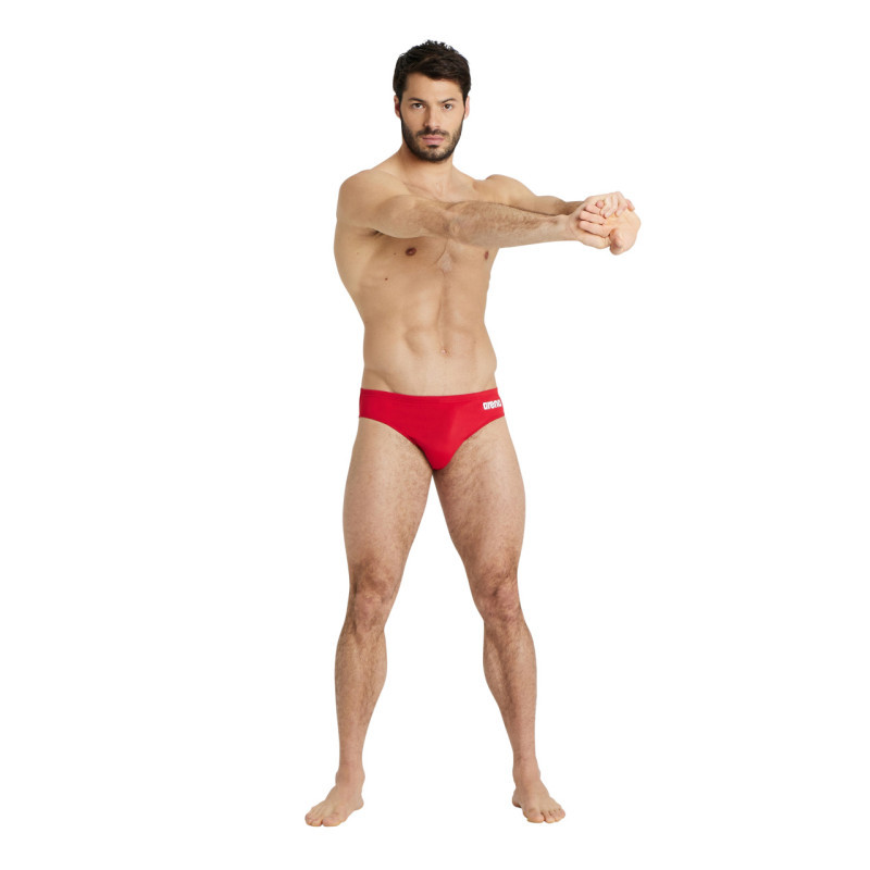 Arena Solid Team Swim Brief Red White- Maillot de bain Homme