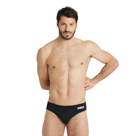 Arena Solid Team Swim Brief Black White - Maillot de bain Homme | Les4Nages Arena Solid Team Swim Brief Black White - Maillot de bain Homme | Les4Nages