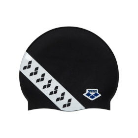 Bonnet de bain ARENA Icons Team Stripe Cap Black White