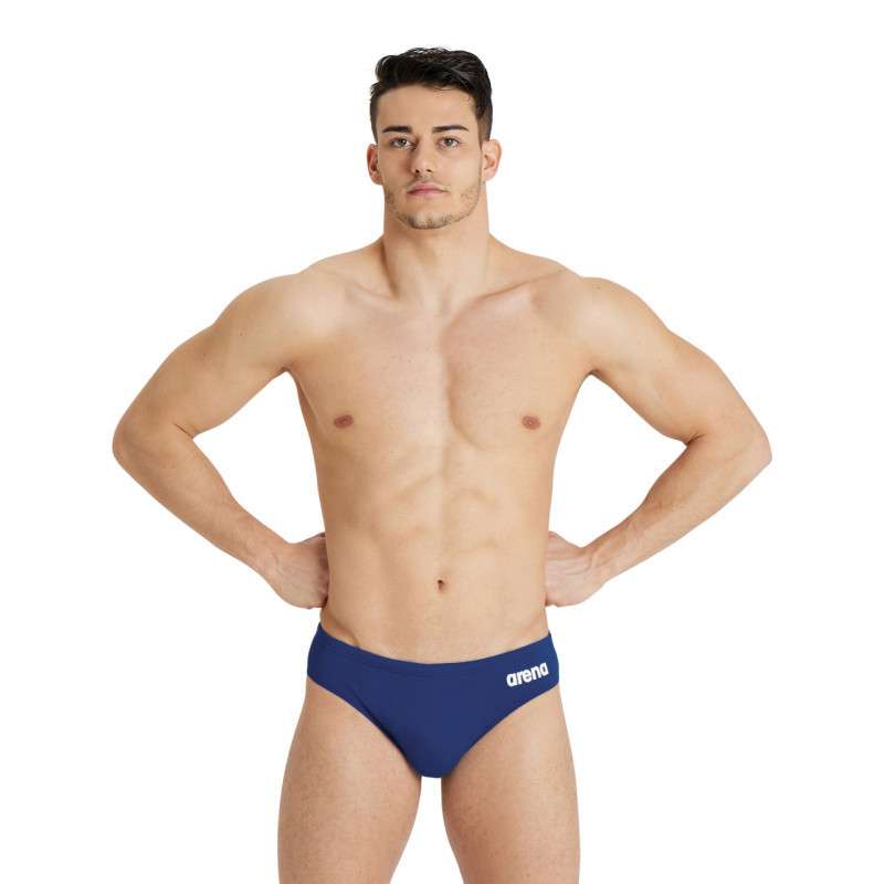 Arena Solid Team Swim Brief Navy White - Maillot de bain Homme