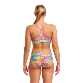 Funkita Poka Palm Swim Crop Top / Sports Brief  - Maillot de bain Natation Femme 2 pieces