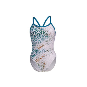Arena PLANET WATER   Challenge Back blue cosmo white multi -  Maillot Natation Femme