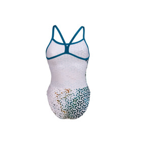 Arena PLANET WATER   Challenge Back blue cosmo white multi -  Maillot Natation Femme
