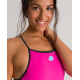 ARENA ICONS Straps - Pink Flambe - Maillot Natation Femme 1 piece