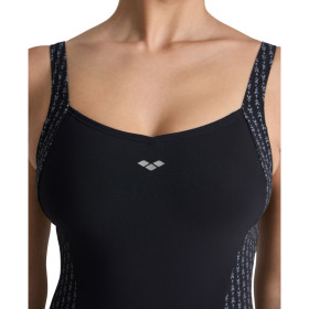 Arena Bodylift  LAURA Wing Back Black Silver Multi  - Maillot Piscine & Aquagym