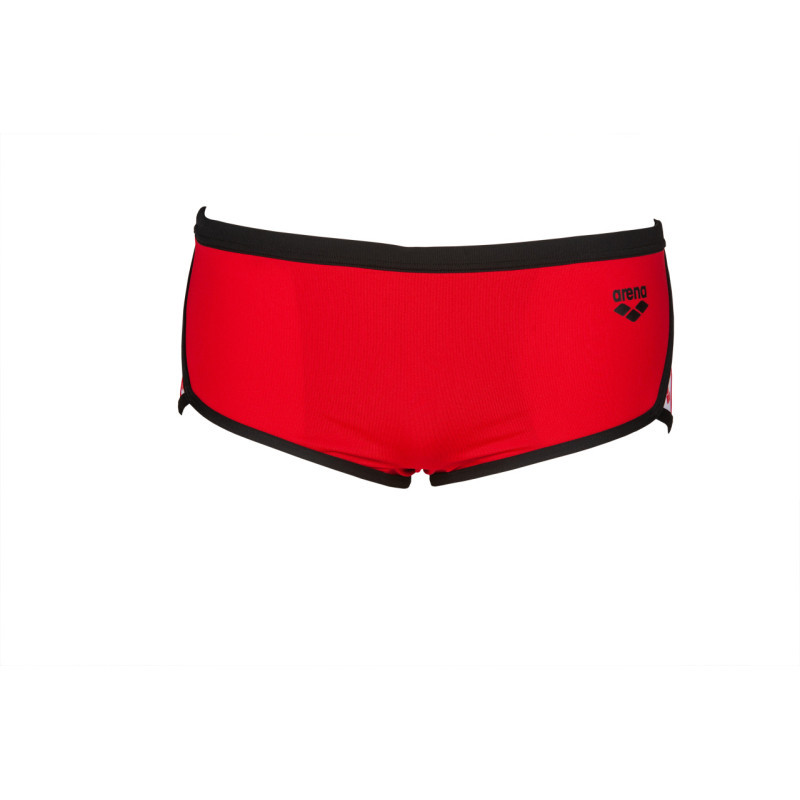 Arena Team Stripe Red Black  - Low Waist Short -  Boxer Natation Homme Rouge Noir